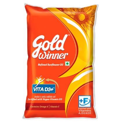 Gold Winner Refined Sunflower Oil Pouch  1L